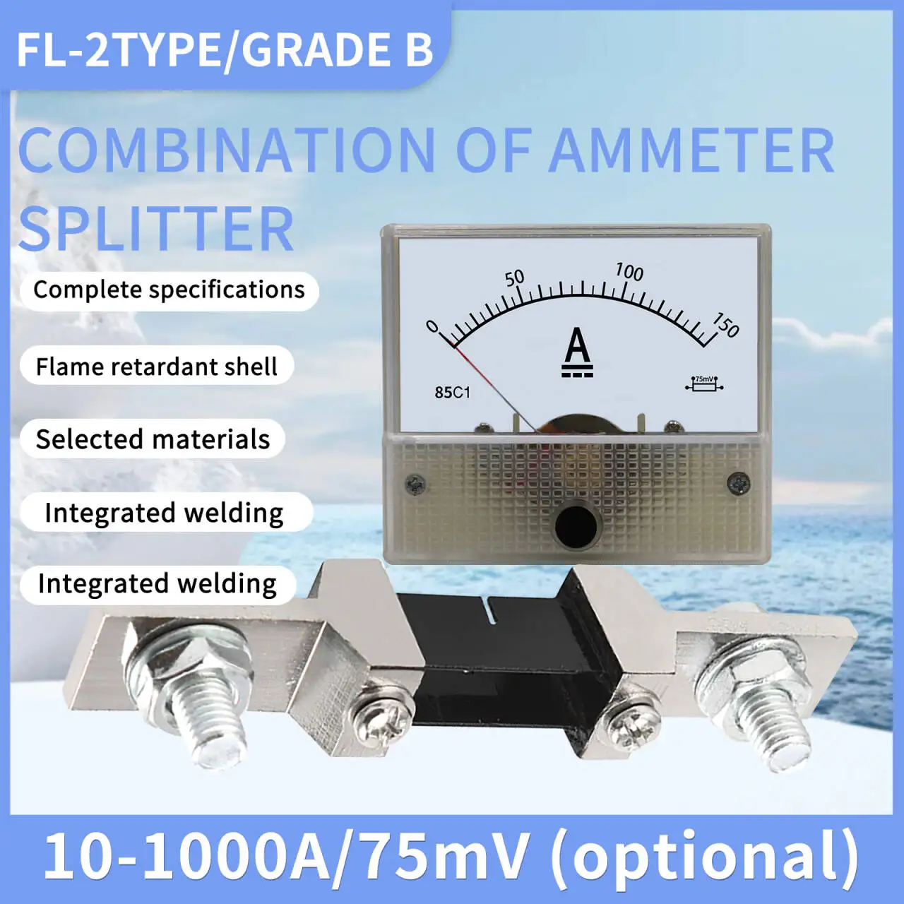 YICHENG DC Ammeter 85C1 Pointer Type Mechanical Meter for Accurate Current Reading.10A~100A /75mV.Equipped with current divider
