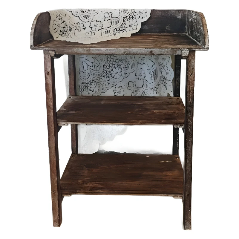 

Outdoor garden art grocery table Solid wood rack Old display flower stand Garden sundries table Terrace furniture Multi-layer