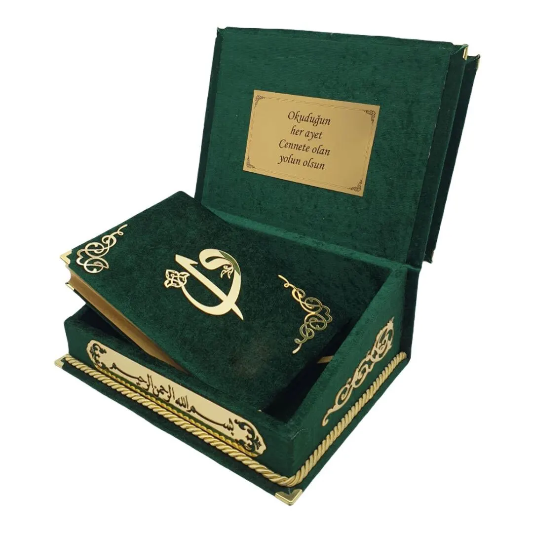 

The Holy Quran Islamic Gift Koran Set The Holy Quran Set Green With Velvet Box