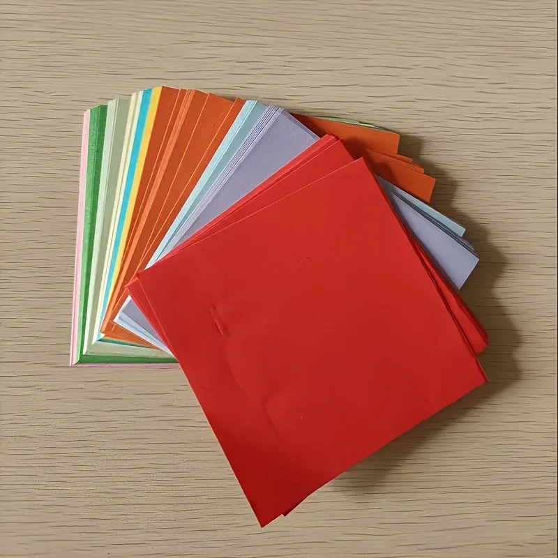100 Blatt/Set 10 Farben Quadratischer, dicker Karton, einfarbig, kreatives DIY-Papier, geeignet für Origami, Scrapbook, Partydekoration – Detail 8