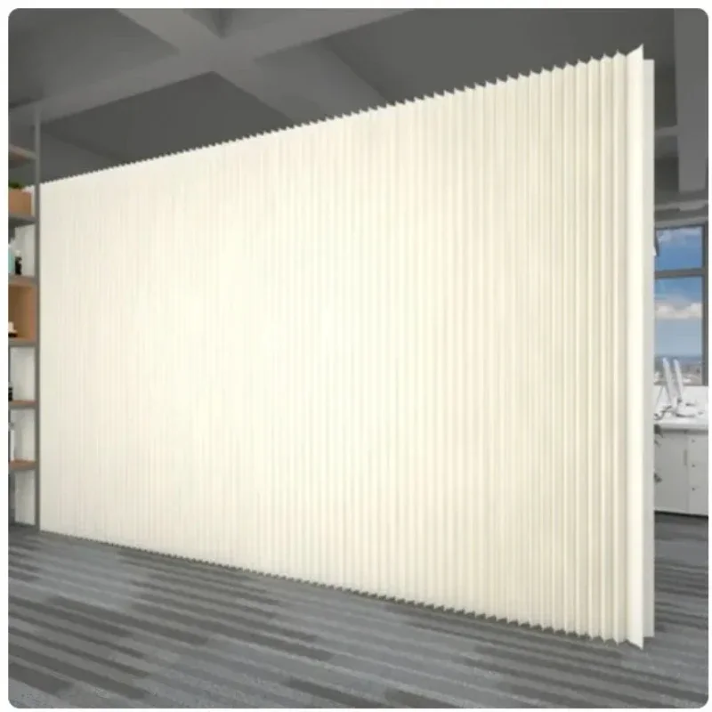 2m Height Home Decor White Brown Organ Paper Wall Screen Room Dividers Office Partition Removable Folding Baffle