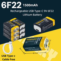 NEW Original USB Battery 9V 6F22 1500mAh Li-ion Battery USB Type-C 9V 6F22 Lithium Battery For Toys Remote Control Dropshipping