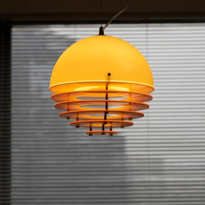 Sunset Glow Vintage LED Pendant Light Cream Style Restaurant Bauhaus Bar Chandelier Memphis Designer Dining Room Ambient Light