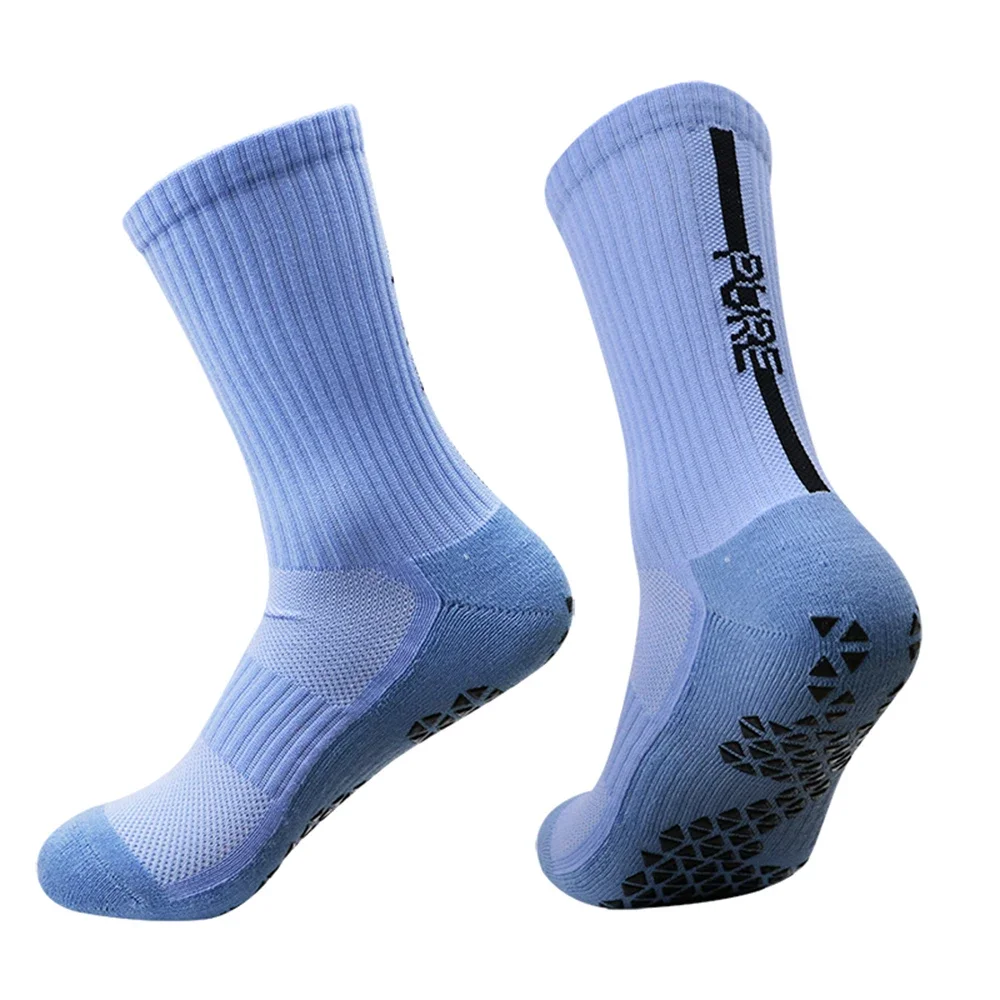 1 Pair Anti-Slip Grip Socks, Powerful Grip Football Socks, Breathable Men Sports Socks, One Size Fits All