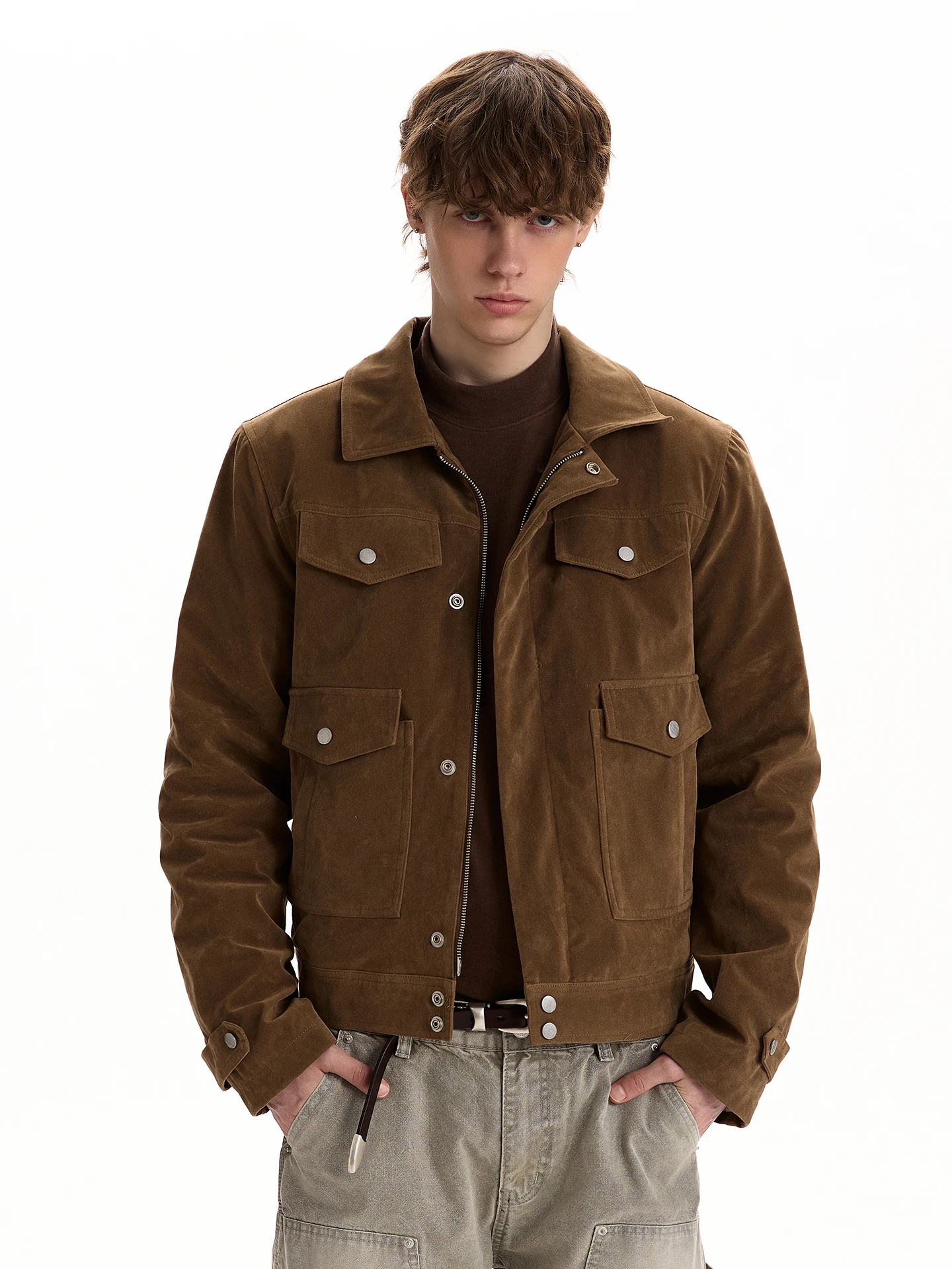 

Спецодежда в американском стиле ретро Jaet Thiened, теплая верхняя одежда Cleanfit, широкая посадка, молодежное повседневное пальто на осень и зиму