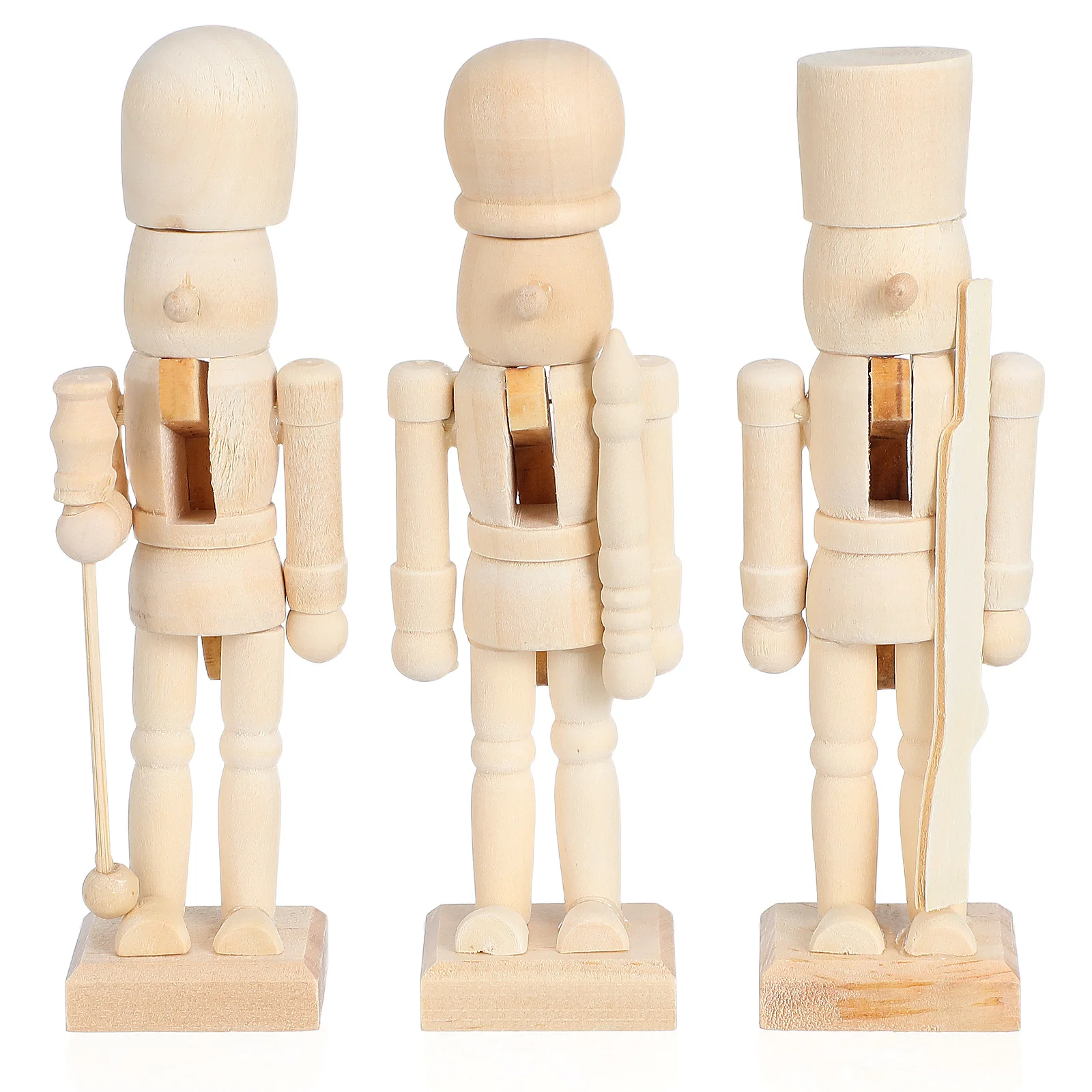 3 قطعة دمية كسارة البندق مجموعة خشبية صنعة جيدة الصلبة آمنة عديم الرائحة المواد DIY بها بنفسك اللوحة الاطفال الإبداع الاتصالات