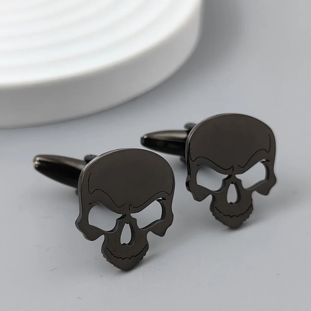 Stainless Steel Skull Cufflinks For Mens Fashion Jewelry Suit Shirt Sleeve Cuff Links Buttons Halloween Party Gifts Gifts