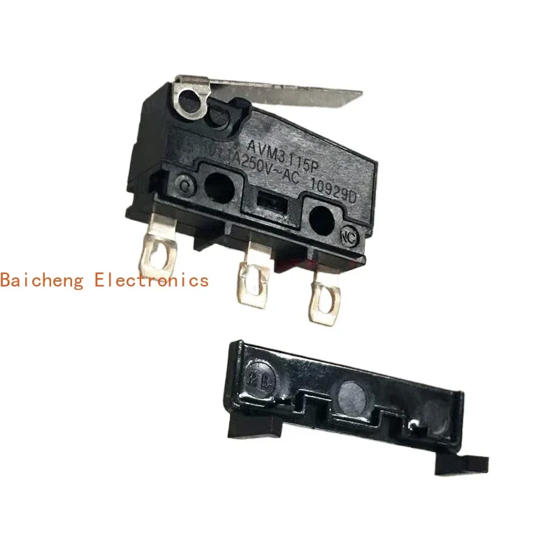 10PCS Medium micro switch AVM3115P straight handle with protective shell high current 10.1A limit wiring pin