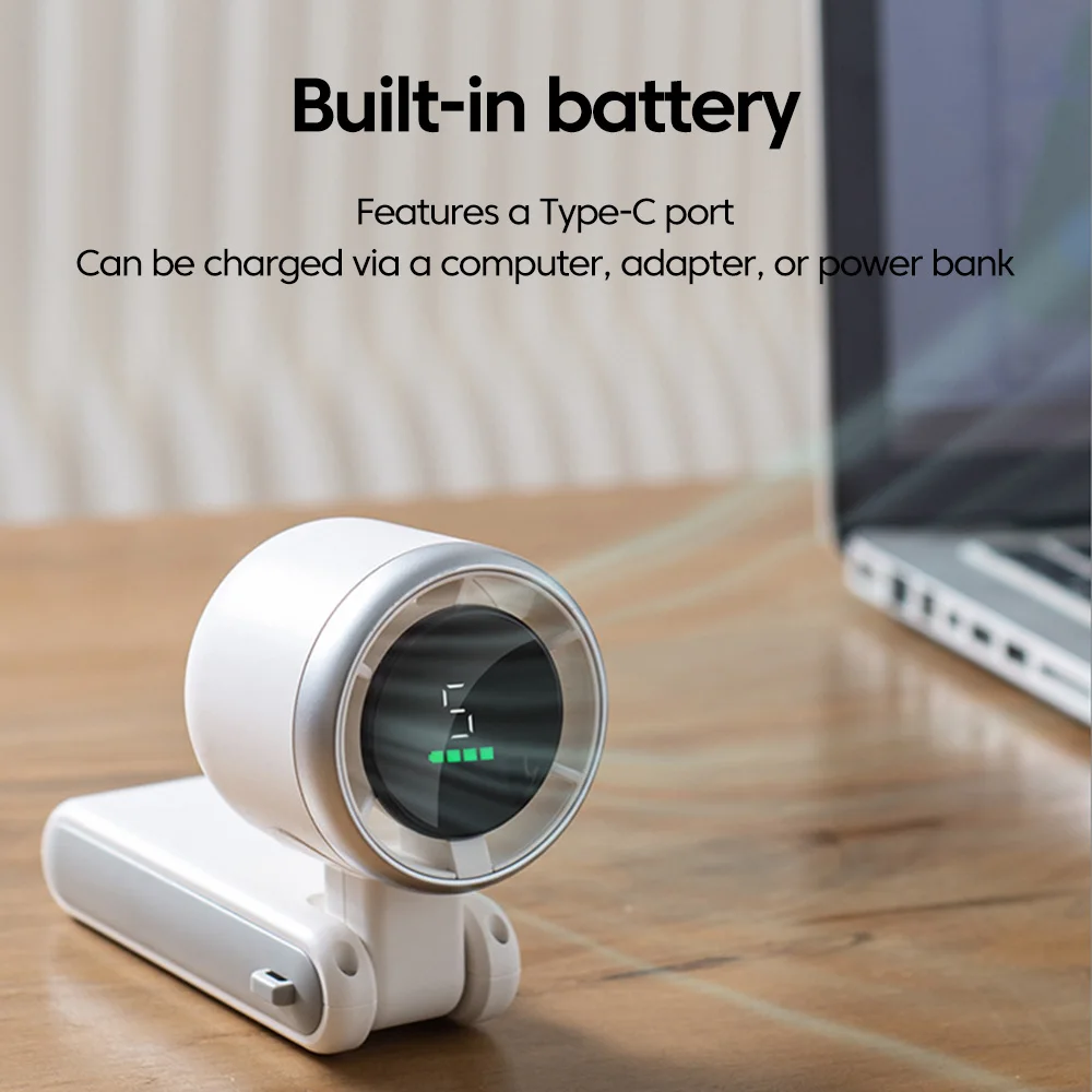 Mini Portable Handheld Electric Fan 5-speed Adjustable 3600mAh Rechargeable Battery For Travel Camping USB Charging Foldable Fan image 5
