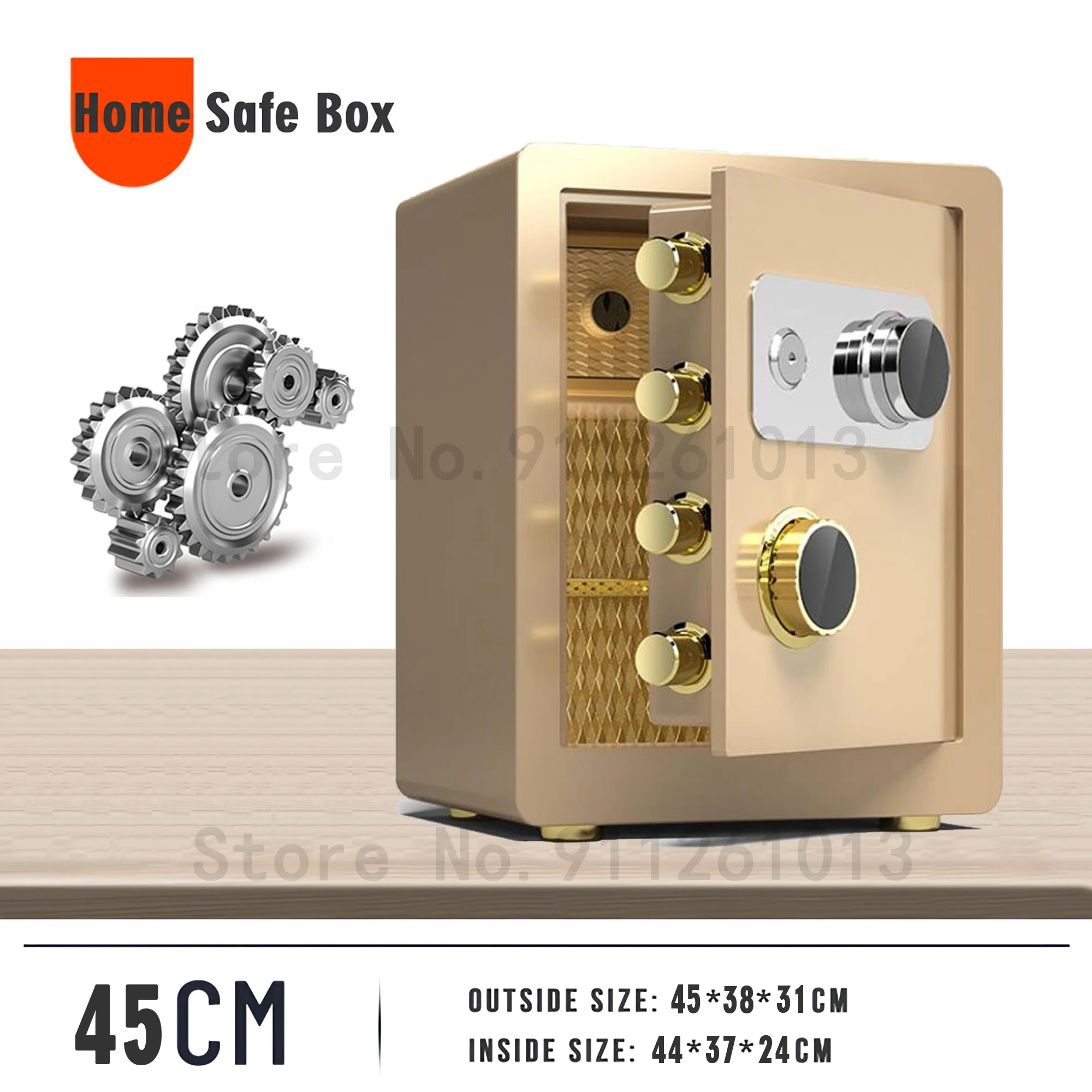 

Safes Box Bank Safety Steel Home Office Safety-deposit Box Depository Strongbox Money Box Vault Mechanical Code Lock