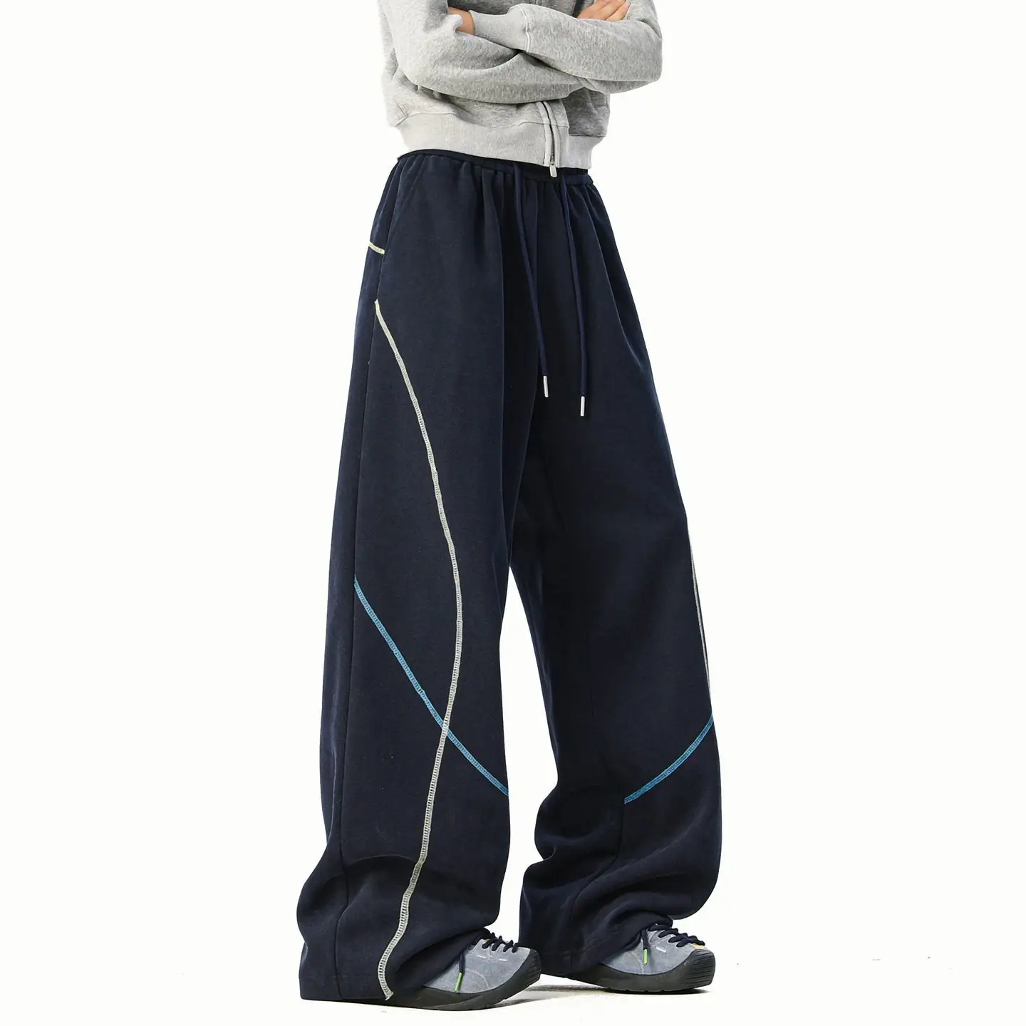 ストリートウェア カーゴパンツ メンズ レディース アメリカン ヴィンテージ ドローストリング ウエスト ジョガーパンツ Y2K バギー ワイドレッグ スウェットパンツ ユニセックス カジュアル トラウザーズ