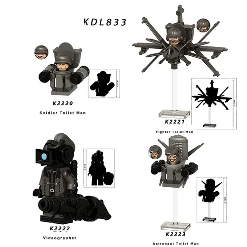 Skibidi 변기 애니메이션 만화 벽돌 스피커맨 TV맨 카메라맨 액션 MOC 변기 맨 대 모니터 빌딩 블록 오디오 