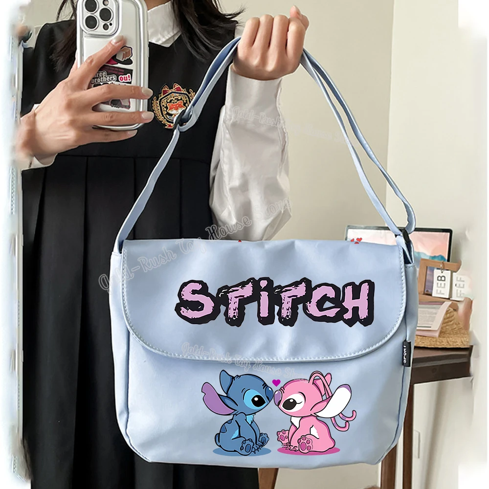 

Cartoon Disney Stitch Shoulderbag Women Girls Nylon Large Capacity Japan Messenger Bags Crossbody Bags Ladies Handbags