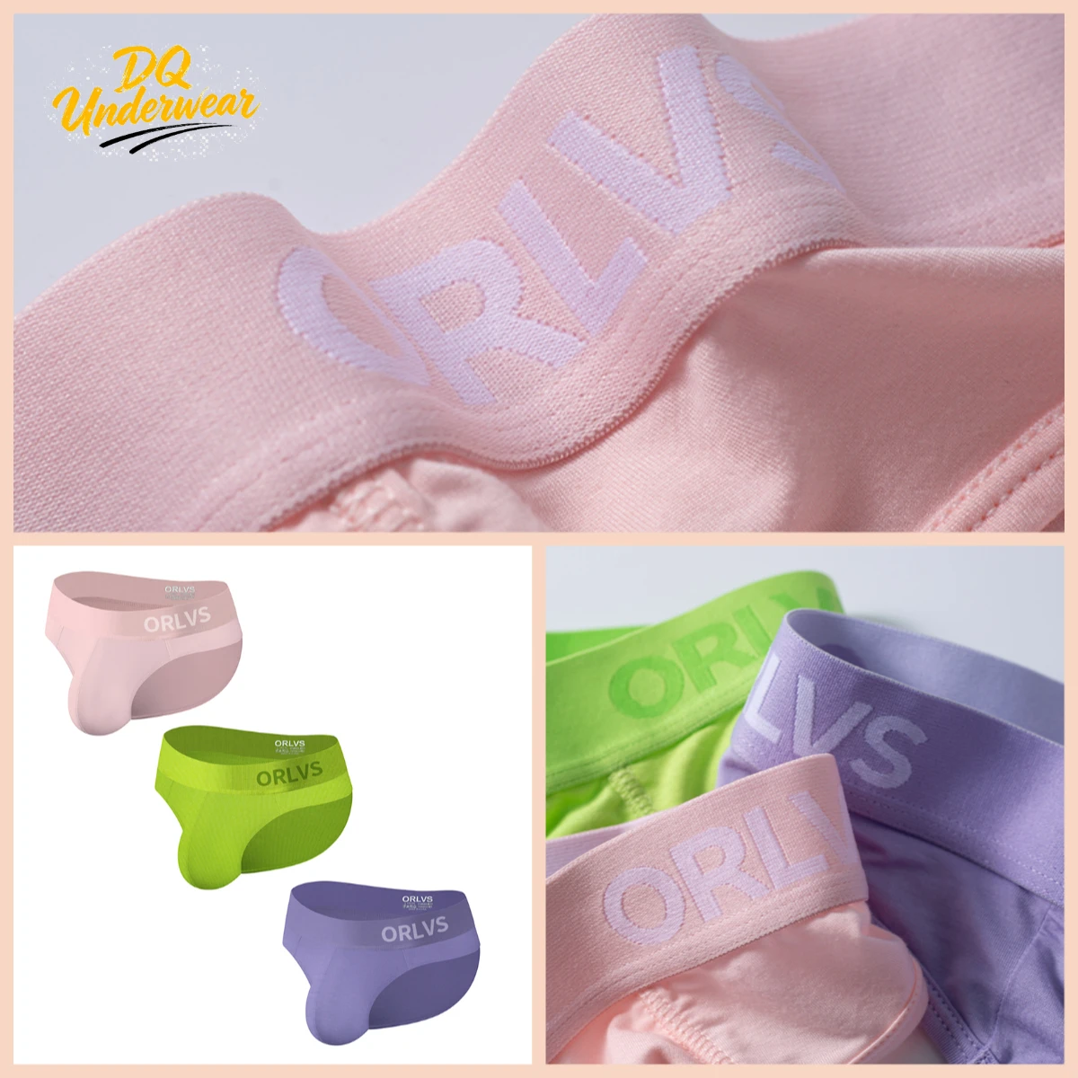 1PCS Embossed Letter Elastic Waistband Multi Color Low Rise U Convex Pouch Soft Cotton Male Triangle Underwear OR6205