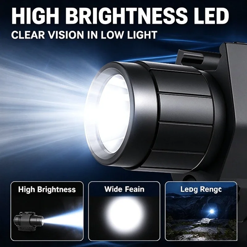 Red Beam Tactical Style Under Mount Lamp, LED White Light 3 Modes Torch for Model Toy Fittings