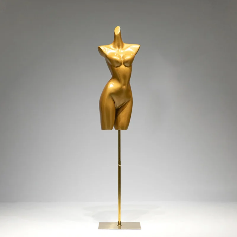 ランジェリーストアマネキン小道具衣料品店のウィンドウゴールド偽人間のブラジャーブラジャー下着モデルディスプレイラック全身