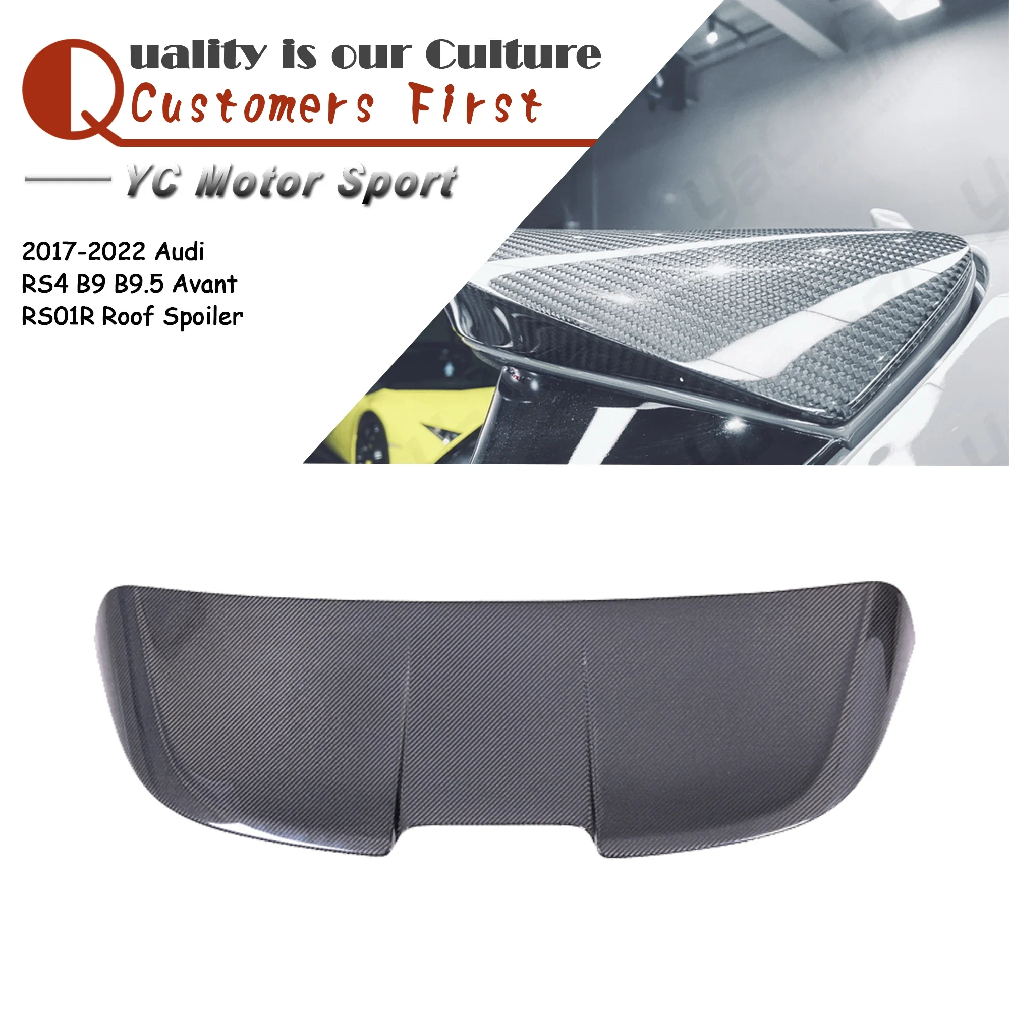 Autozubehör Carbonfaser CF Avant RS01R Dachspoiler Heckflügel passend für 2017-2022 Audi RS4 B9 B9.5 Heckflügel