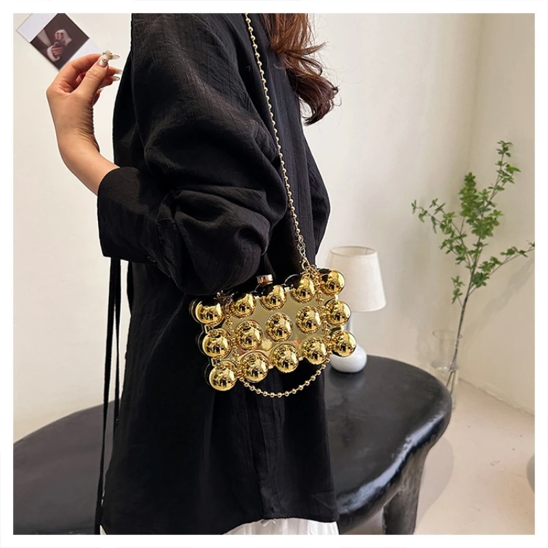 

Niche Design Unique Bags Women's New Fashion Exquisite Mini Lipstick Bag Trendy Versatile Pearl Chain Crossbody Bag Mini Handbag