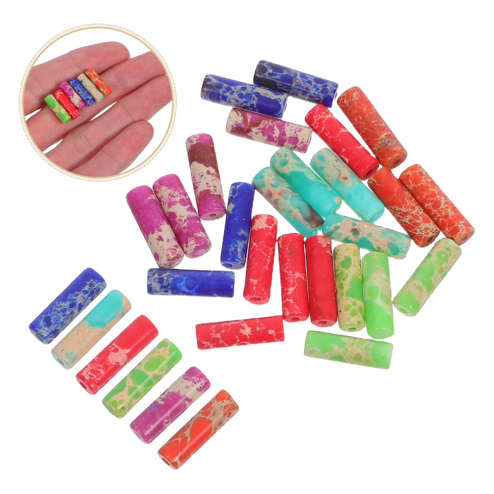 

30 шт., цилиндрические бусины-разделители из натурального камня, 6 мм, гладкая трубка-колонна, свободные бусины для изготовления ювелирных изделий своими руками, браслеты, ожерелья, ремесла