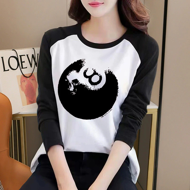 Mode 90er Jahre Grafik T-Shirt Damen Vintage T-Shirt Y2K Stil Langarm Casual Alle Jahreszeiten Tops T-Shirts Harajuku Gothic Kleidung