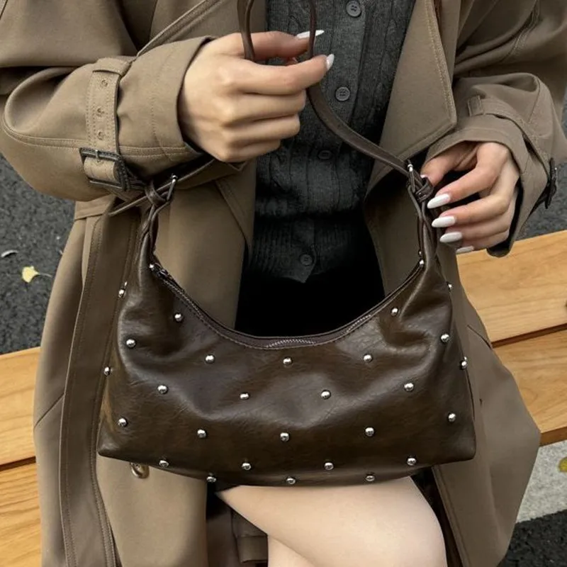 2026 Fashionable and eye-catching multi-purpose stud jewelry bag with unique design single shoulder handbag