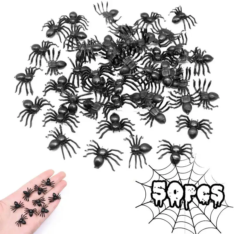 Fake Spiders 50X Scary Spiders Halloween Decorations For Outside Yard Porch Garden Haunted House Wall Home