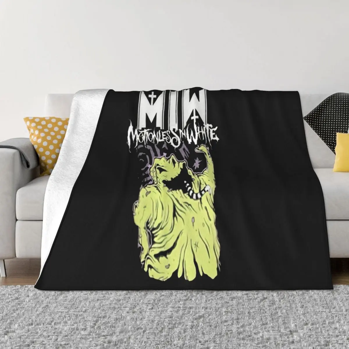 Motionless In White Funny Cotton Vintage Gift For Men Women Dj Punk Casual Fitness Comical Designs Throw Blanket