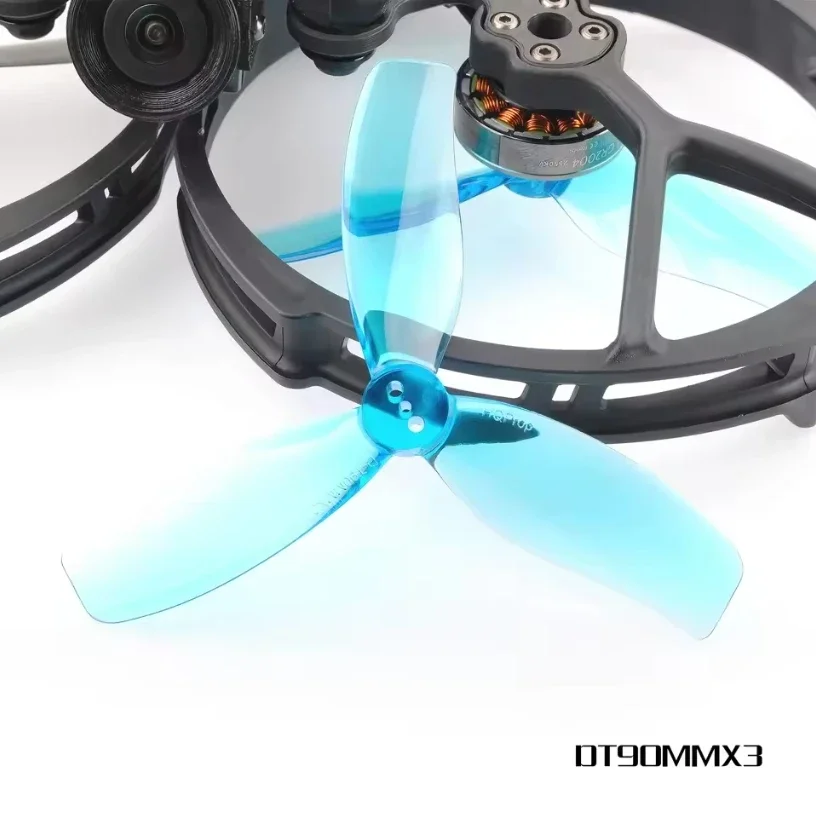 2 Pares de Hélices HQPROP Duct-T de 90 mm x 3, 3 Aspas, Eje de 1,5 mm para Drones con Conductos FPV Cinewhoop de 3,5', Serie AER Pro Duradera
