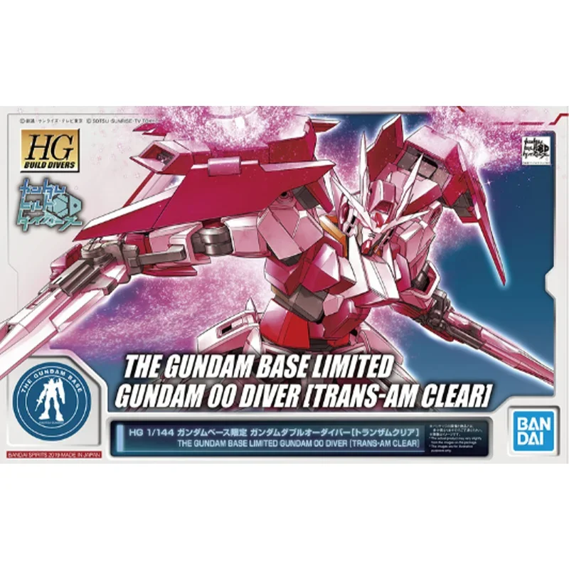 Bandai Original Gundam Model Kit Anime Figure HGBD 1/144 BASE LIMITED 00 DIVER TRANS-AM CLEAR Action Figures Toys Gifts for Kids