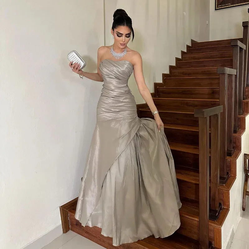 

LAYXHS Темпераментные вечерние платья Милая Русалка со складками длиной до пола, платья для выпускного вечера по индивидуальному заказу robes de soirée