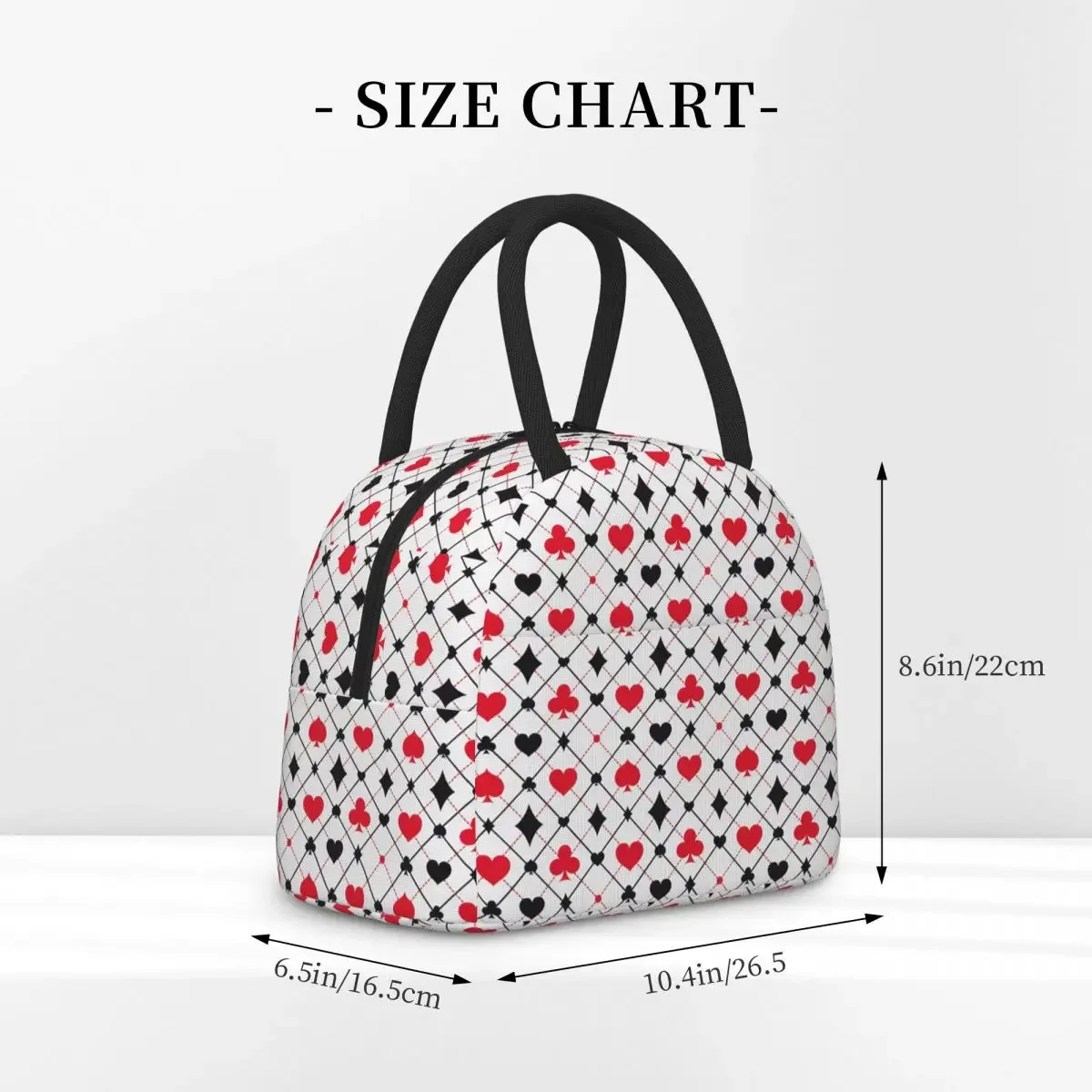 Playing Cards Poker Print Insulated Lunch Bag for Women Kids Leakproof Food Boxes Thermal Lunch Box Tote