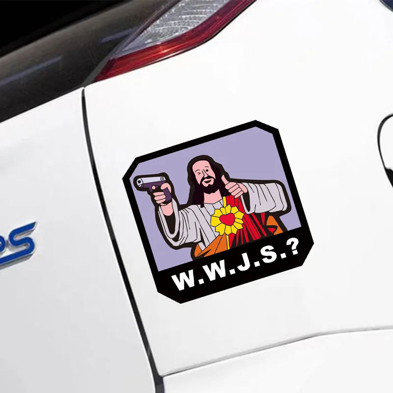 1PC Funny Jesus Graphic Waterproof Self-adhesive Vinyl Sticker for Car Motorcycle Helmet Laptop Decor