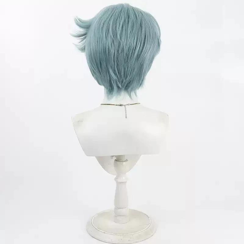 Virtuelle YouTuber Freodore Cosplay Perücke Halloween 30 cm kurze grüne Männer hitzebeständiges Haar