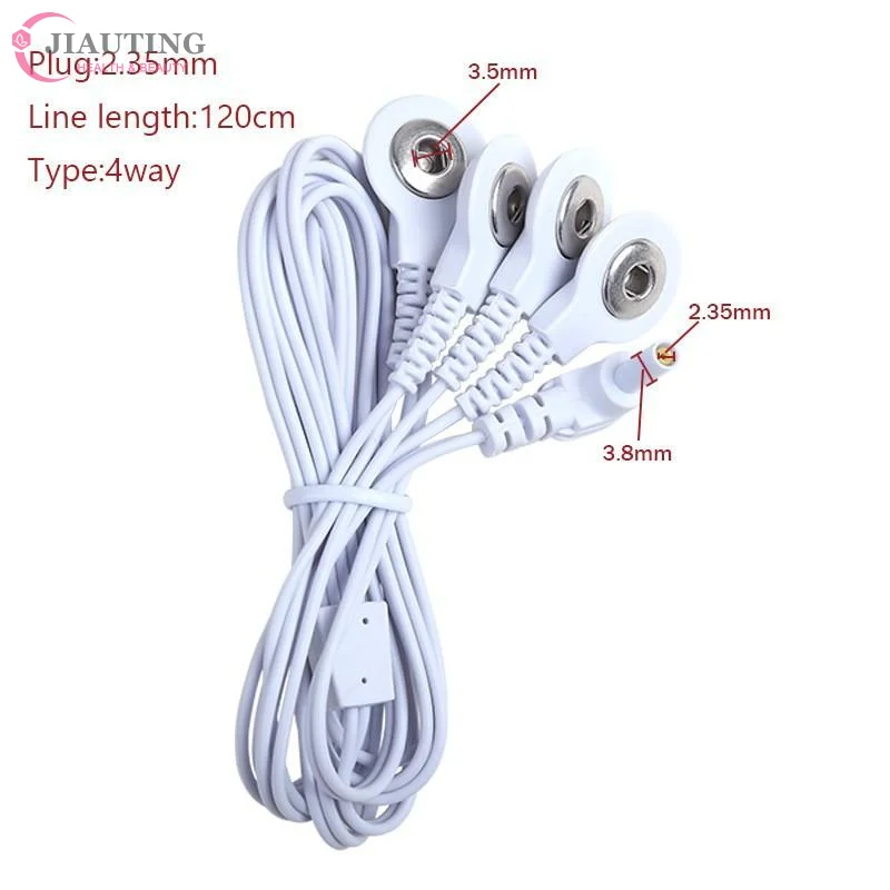 1PCS 120cm 4 Way 2.35mm Plug Electrode Wire For Tens EMS Massager Electrical Nerve Muscle Stimulator Electrode Cable Line Wire