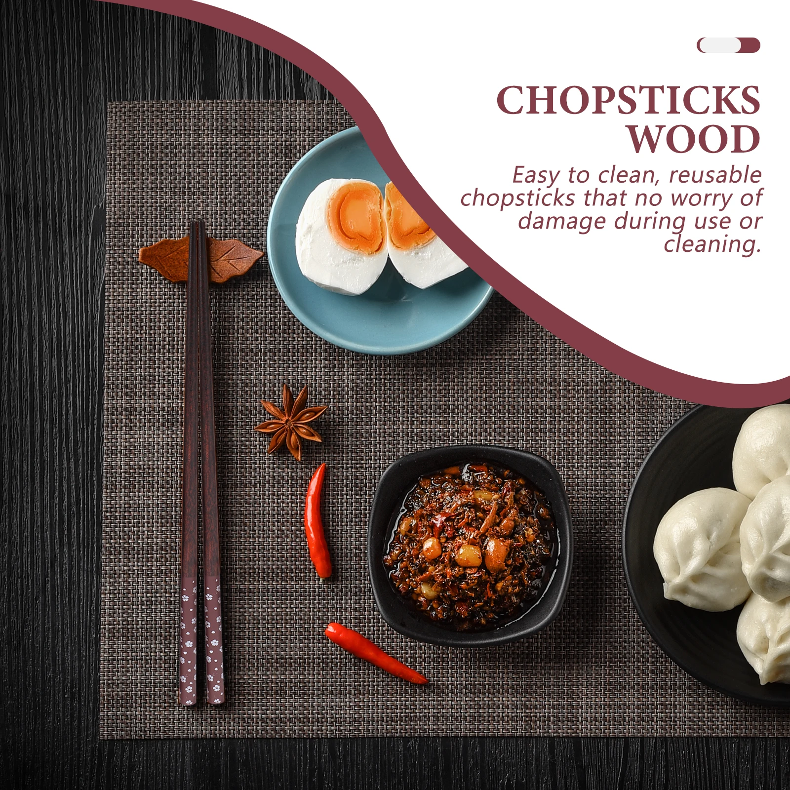 

Red Chopsticks Gift Box Cherry Wood Reusable Household Multi Function Ramen Easy Clean Practical Storage