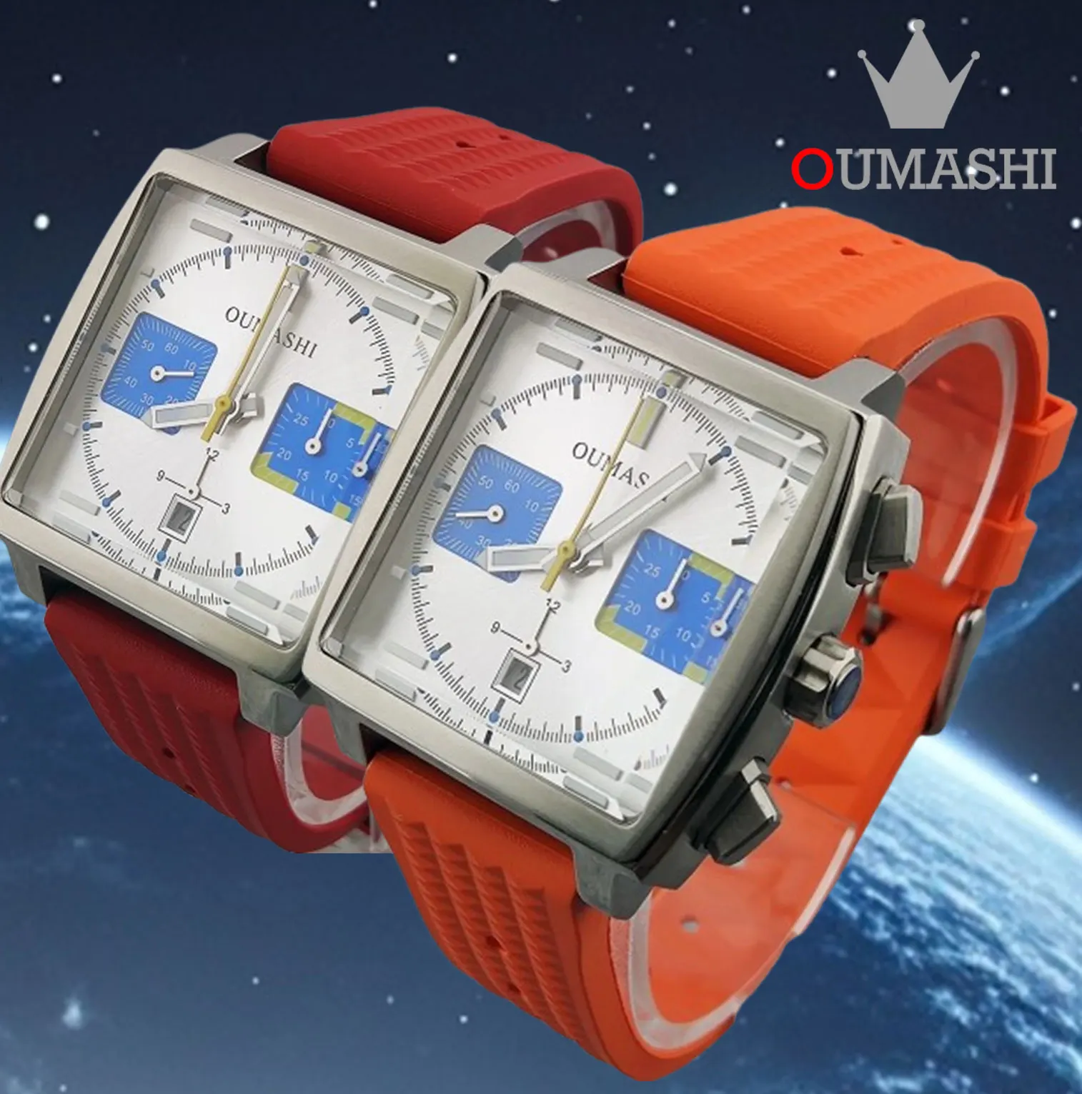 

Oumashi Waterproof Men's Luxury Watch, automatic, multi-function, timing, movement, stainless steel, customizable logo, 7750