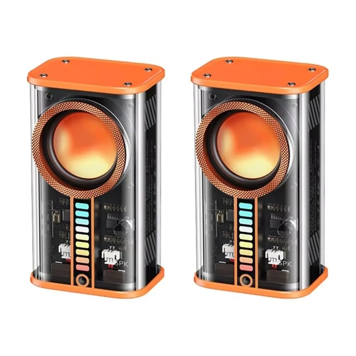 K07 for Transparent Wireless Bluetooth Speaker 2Pcs Sound Light Rhythm Subwoofer Stereo Music Center