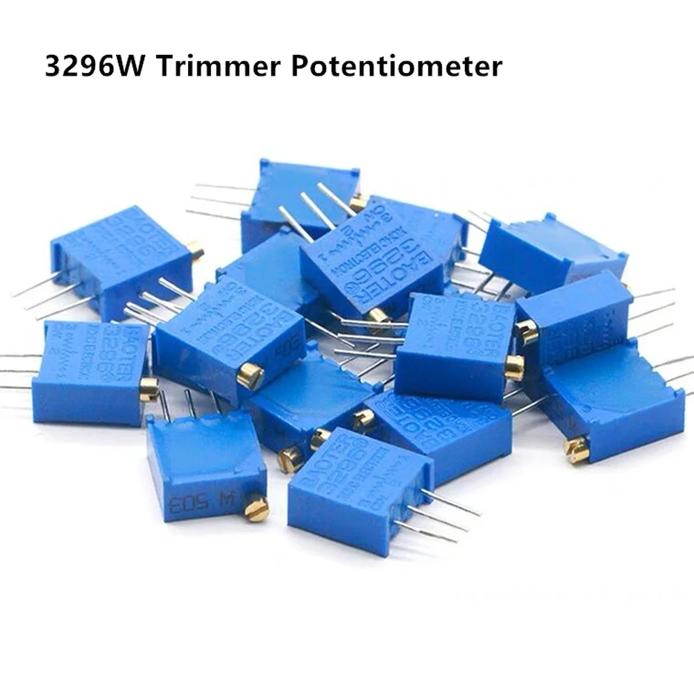 10pcs 3296w Potentiometer Adjustable Resistance Multi-turn Trimming 1k 2k 5k 10k 100k 103 100r Trimmer Potentiometer