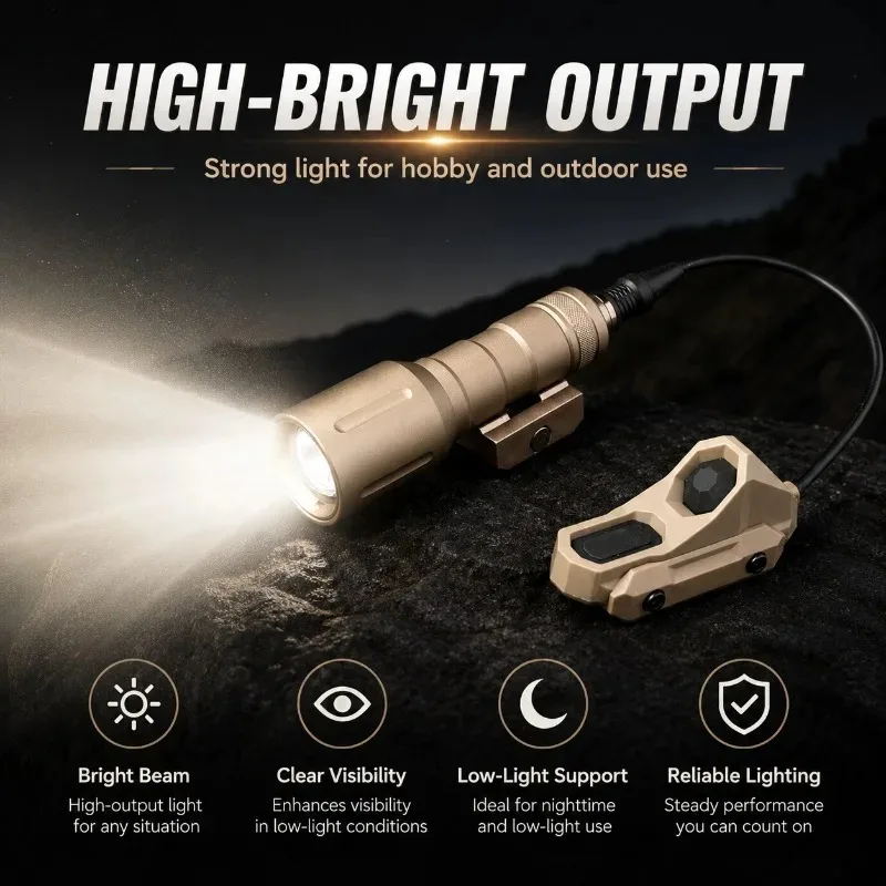 Metal‑built PLH‑V2 Illuminator Lamp, Optional Long & Short Size Rail‑fit Flashlight with Remote on‑off Wire