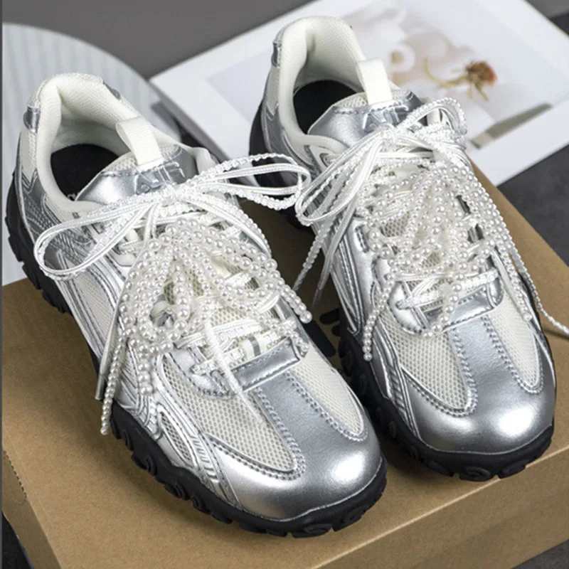 One Pair Silver Lace Shoelaces Thin Round Laces Sneaker Sport DE Training Shoes White Leather Leisure Casual DIY Shoes Laces