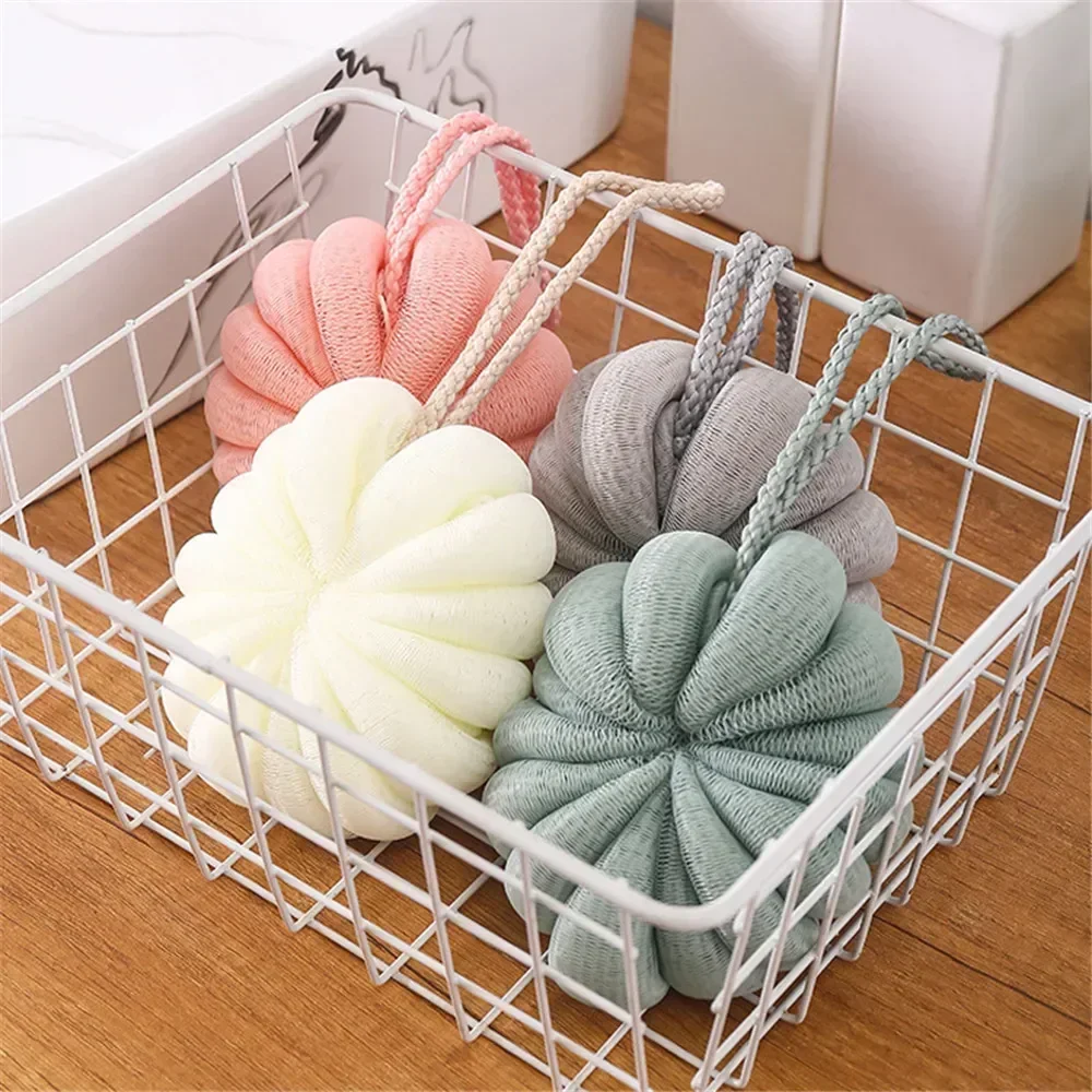 Exfoliating Bath Bubble Ball Scrubber Soft Mesh Shower Foaming Sponge Body Skin Cleaner Cleaning Tools Bathroom Bath Accessories