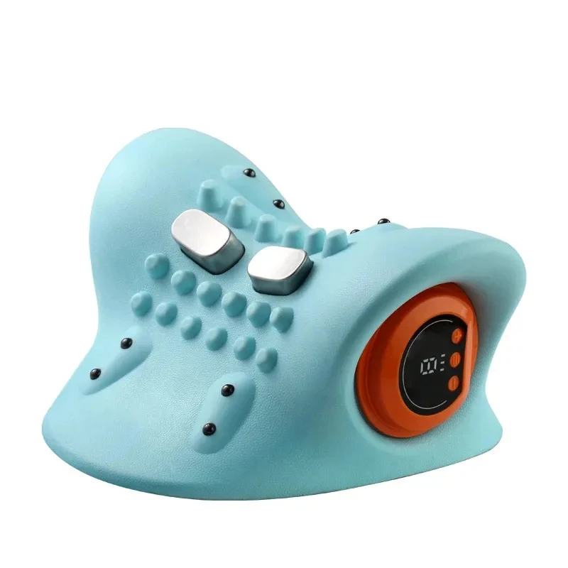 Electric Neck Cervical Traction Massager Vibration Kneading Massage Pillow Ergonomic Head Pillow Home Relax Tool