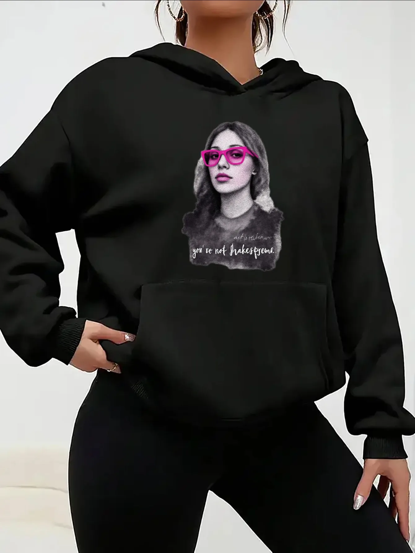 

Glasses Portrait Graphic Printing Autumn and Winter Pure Cotton Men's and Women's Hoodies Casual Outdoor Street Sports Training