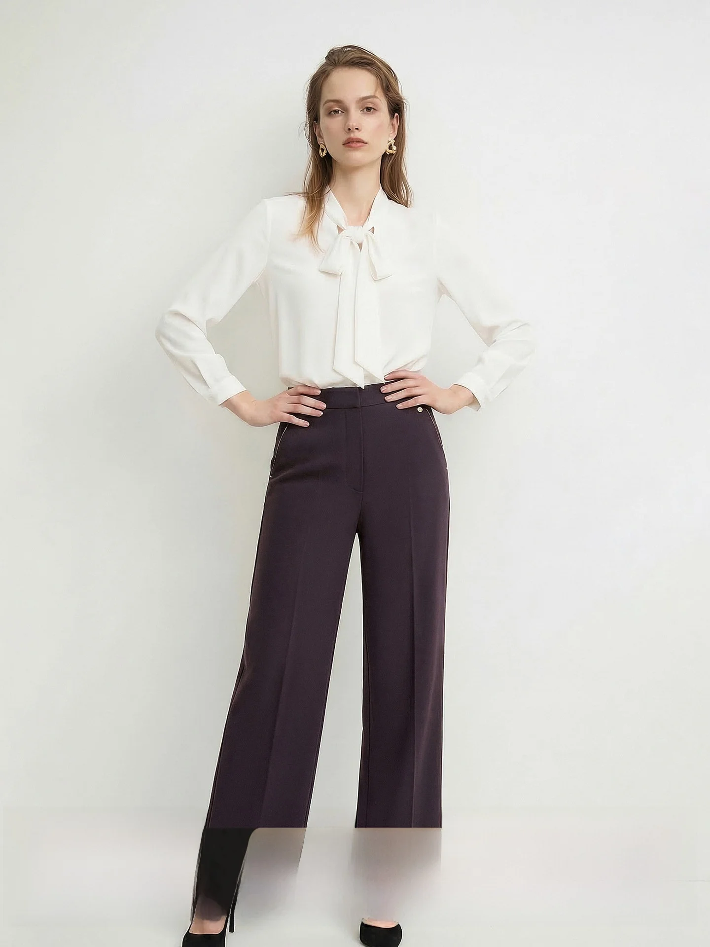 

Брюки CVANEA Весна 2026: женские повседневные прямые брюки с высокой талией, универсальные, стройнящие, из ацетатного волокна