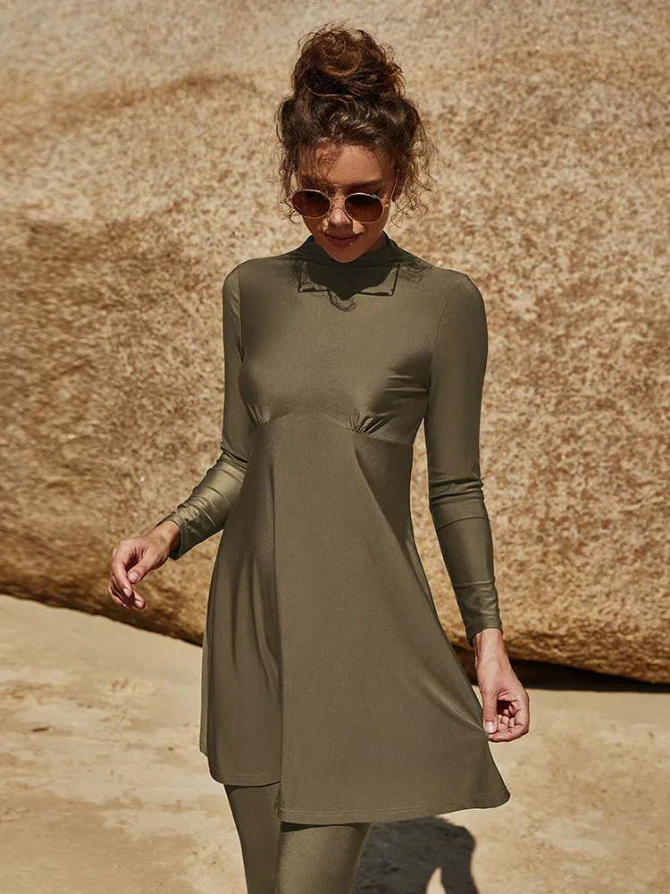 

Long Sleeve Two-Piece Muslim Swimsuit - Full Coverage Burkini Set, Modest Islamic Beachwear for Women, Quick-Dry Swim Outfit