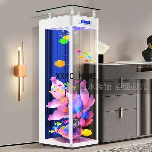 Light Luxury Fish Tank New Living Room Small Floor Vertical Fish Globe Change Water Ecological Aquarium