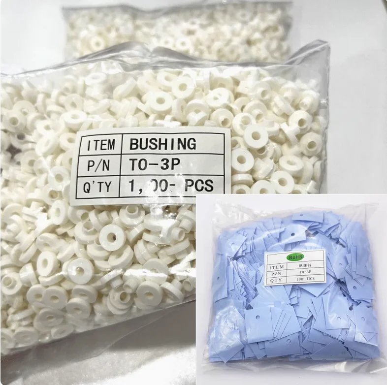 Film isolant en silicone TO-3P TO-247 18x22x0.3mm, joint en silicone, joint rond, particules isolantes/éléments isolants, 100 pièces