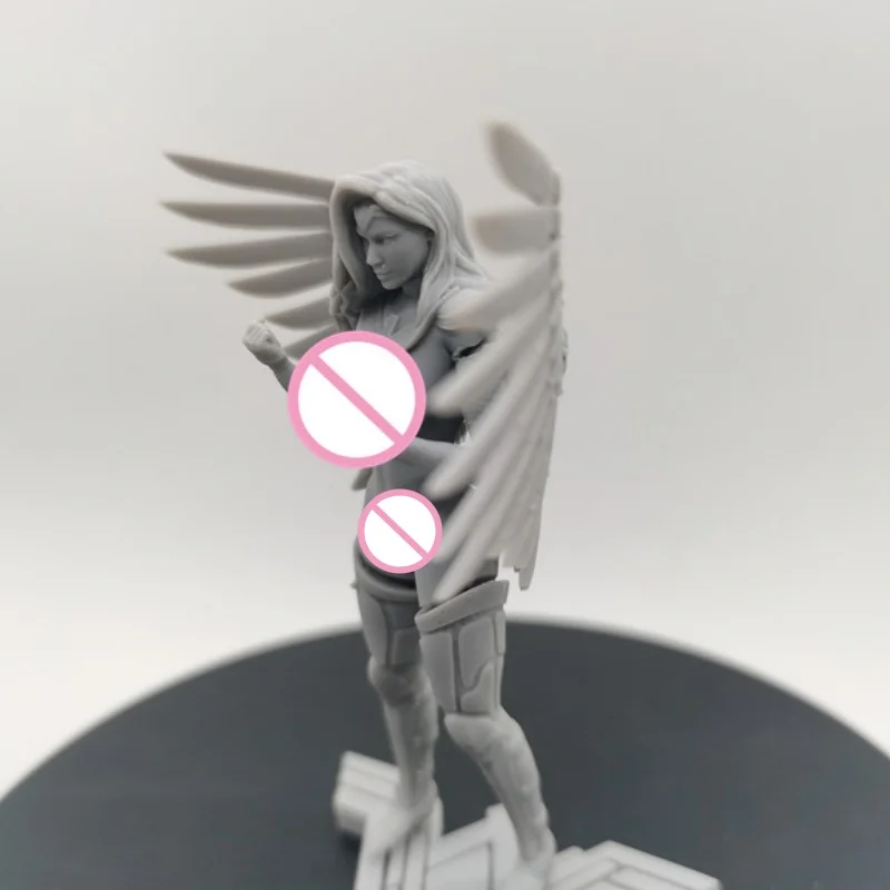 Figura de resina a escala 1/24, chica dorada, guerrera, ángeles, Kit de modelo de ensamblaje, juguete de impresión 3D sin pintar