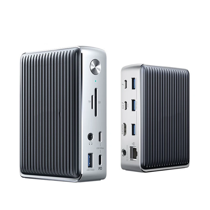 13-in-1 Docking Station Supports PD Fast Charging Dual 4K Display Output 10Gbps USB-C Data Transfer Thunderbolt 3 Port 4K@60Hz o