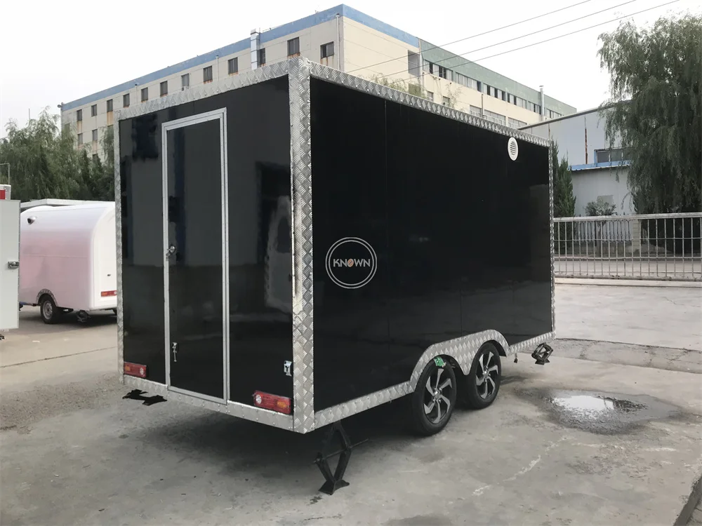 Food Carts Shop  Deep Fryer Mobile Food Trailer Pizza Hot Dog Customized Food Truck With Full Kitchen